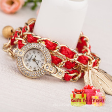 Pendentifs en plumes femmes tricoté Montre bracelet enroulé Cestbella Cadeaux spéciaux Montre